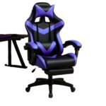 Cadeira De Escritório Gamer Nitro Ergonômica Estofado Couro Sintético Reclinável Altura Ajustável Apoio Para Pés Cor Roxo Luvinco - Imagem 5