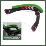 Cadeira De Escritório Gamer Nitro Ergonômica Estofado Couro Sintético Reclinável Altura Ajustável Apoio Para Pés Cor Verde - Imagem 5
