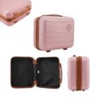 Kit Mala De Viagem Bordo Mão Pequena 10kg Abs Cadeado 360 Rosa - Imagem 6