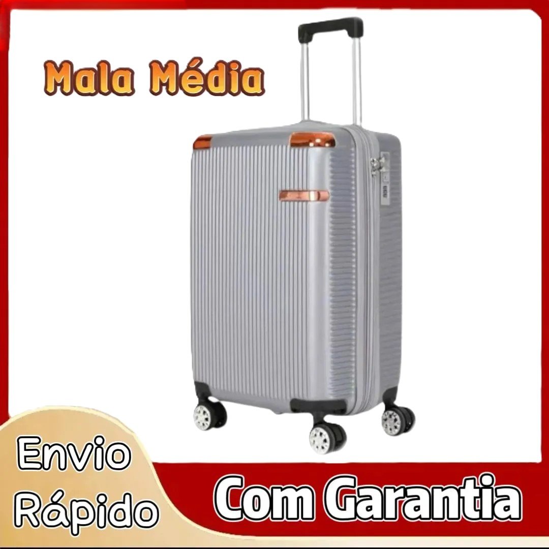D_NQ_NP_2X_879659-MLA110180300610_052026-F Mala de Viagem Média 57L Rígida em ABS Com 4 Rodas Removíveis e Cadeado TSA - Imagem 1
