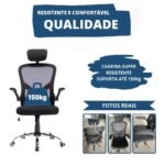 Cadeira De Escritório Até 150kg Executiva Presidente Office - Imagem 7