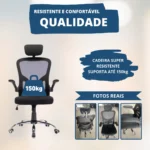 Cadeira De Escritório Até 150kg Executiva Presidente Office - Imagem 8