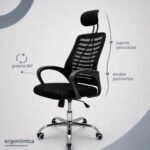 Cadeira Escritório Confortável Ergonômica Giratória Rodinhas - Imagem 4