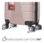 Mala De Bordo Pp + Frasqueira Viagem P Rodinhas 360° Abs - Imagem 8