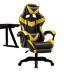 Cadeira De Escritório Gamer Nitro Ergonômica Estofado Couro Sintético Reclinável Altura Ajustável Apoio Para Pés Cor Dourado - Imagem 8