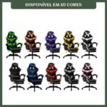 Cadeira De Escritório Gamer Nitro Ergonômica Estofado Couro Sintético Reclinável Altura Ajustável Apoio Para Pés Cor Laranja - Imagem 4