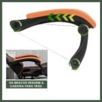 Cadeira De Escritório Gamer Nitro Ergonômica Estofado Couro Sintético Reclinável Altura Ajustável Apoio Para Pés Cor Laranja - Imagem 5