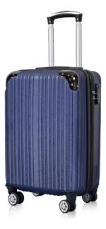 Mala De Viagem  2060 Azul 55 Cm X 35cm X 25cm 10kg Abs Rodinhas 360 Leva Na Cabine Do Avisão Resistente