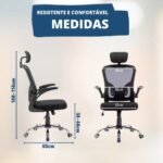 Cadeira De Escritório Até 150kg Executiva Presidente Office - Imagem 9